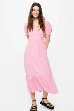 Vestido Rosa Popelin Paneles