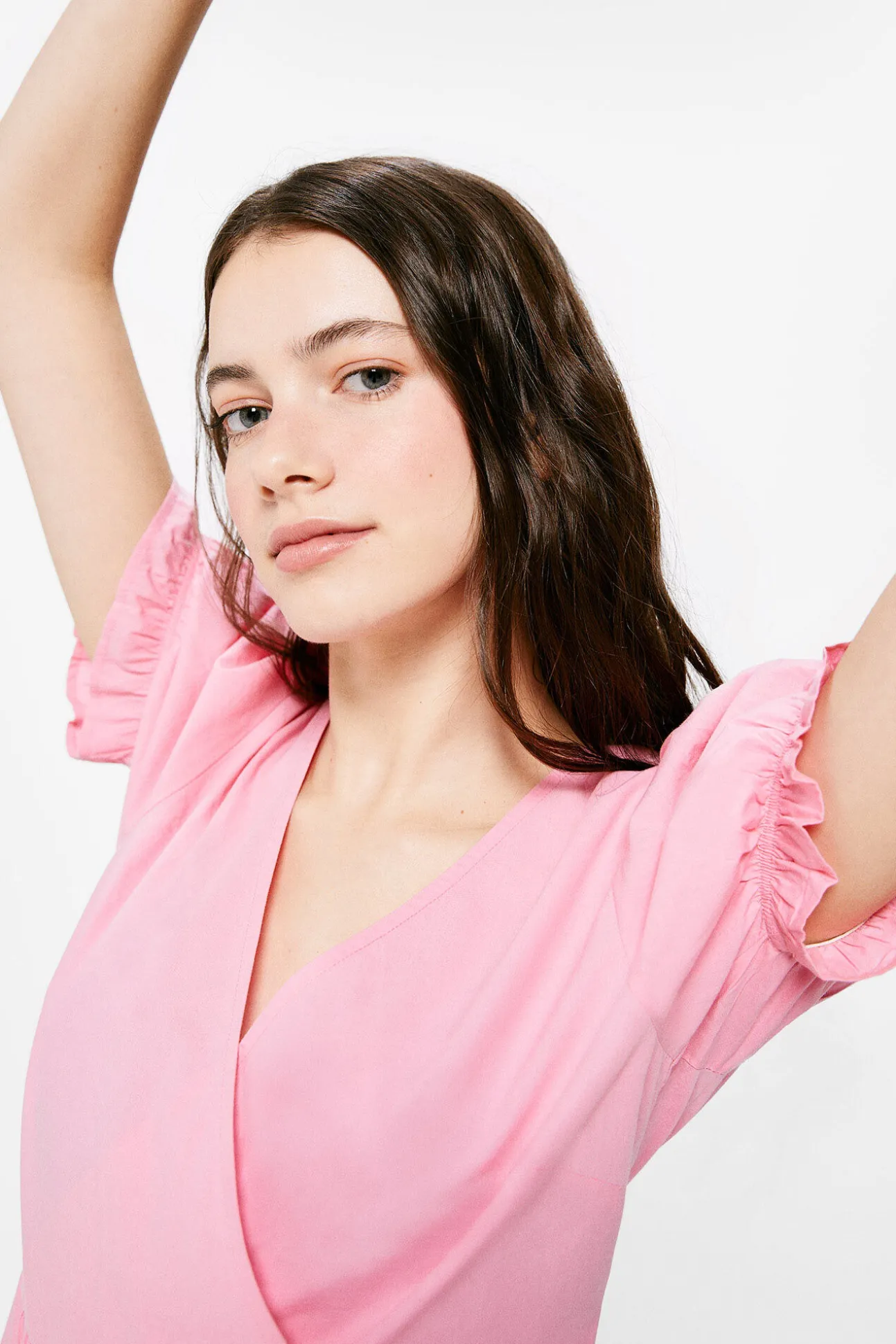 Vestido Rosa Popelin Paneles