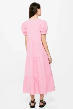 Vestido Rosa Popelin Paneles
