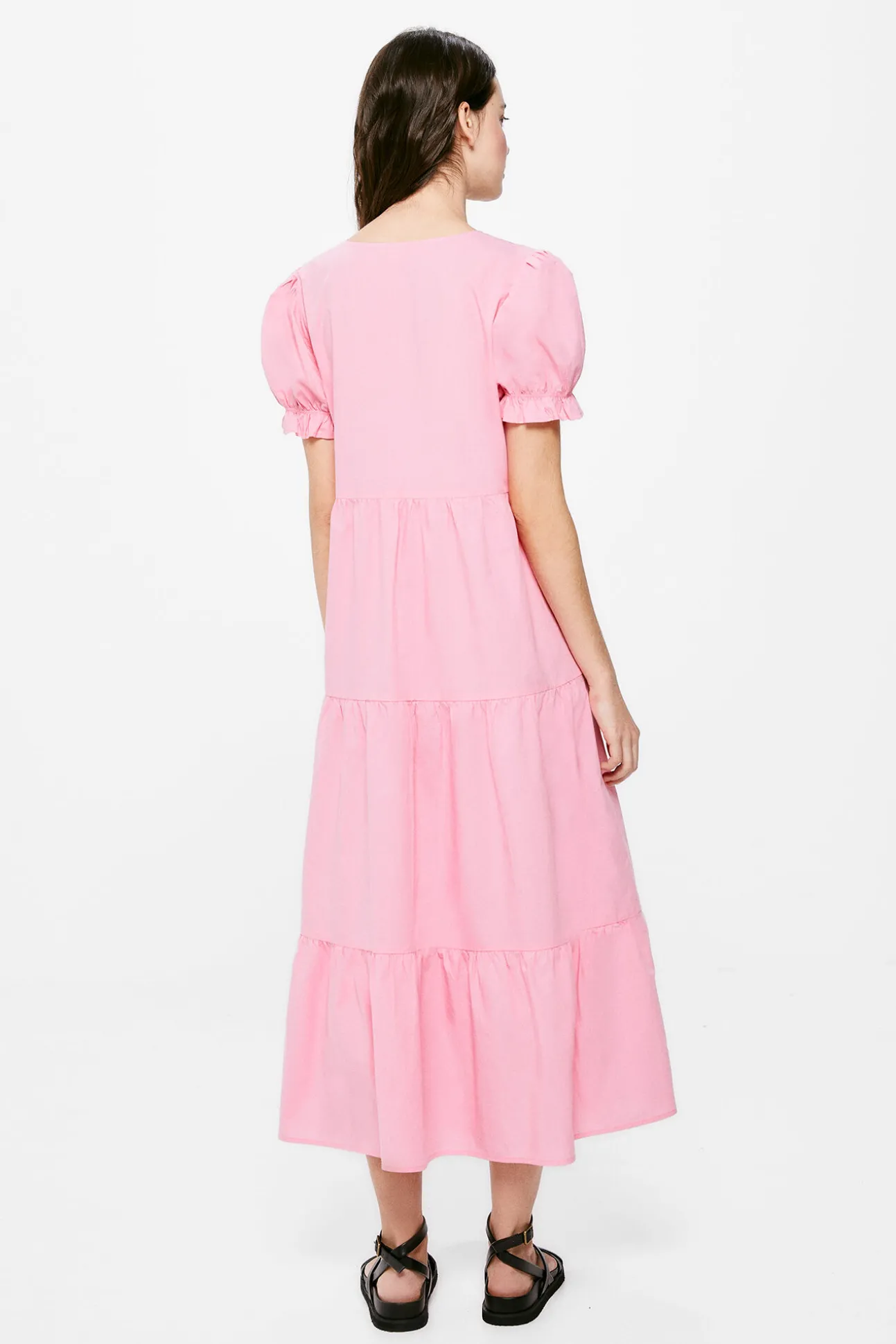 Vestido Rosa Popelin Paneles