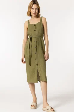 Vestido Rustico Con Cinturon