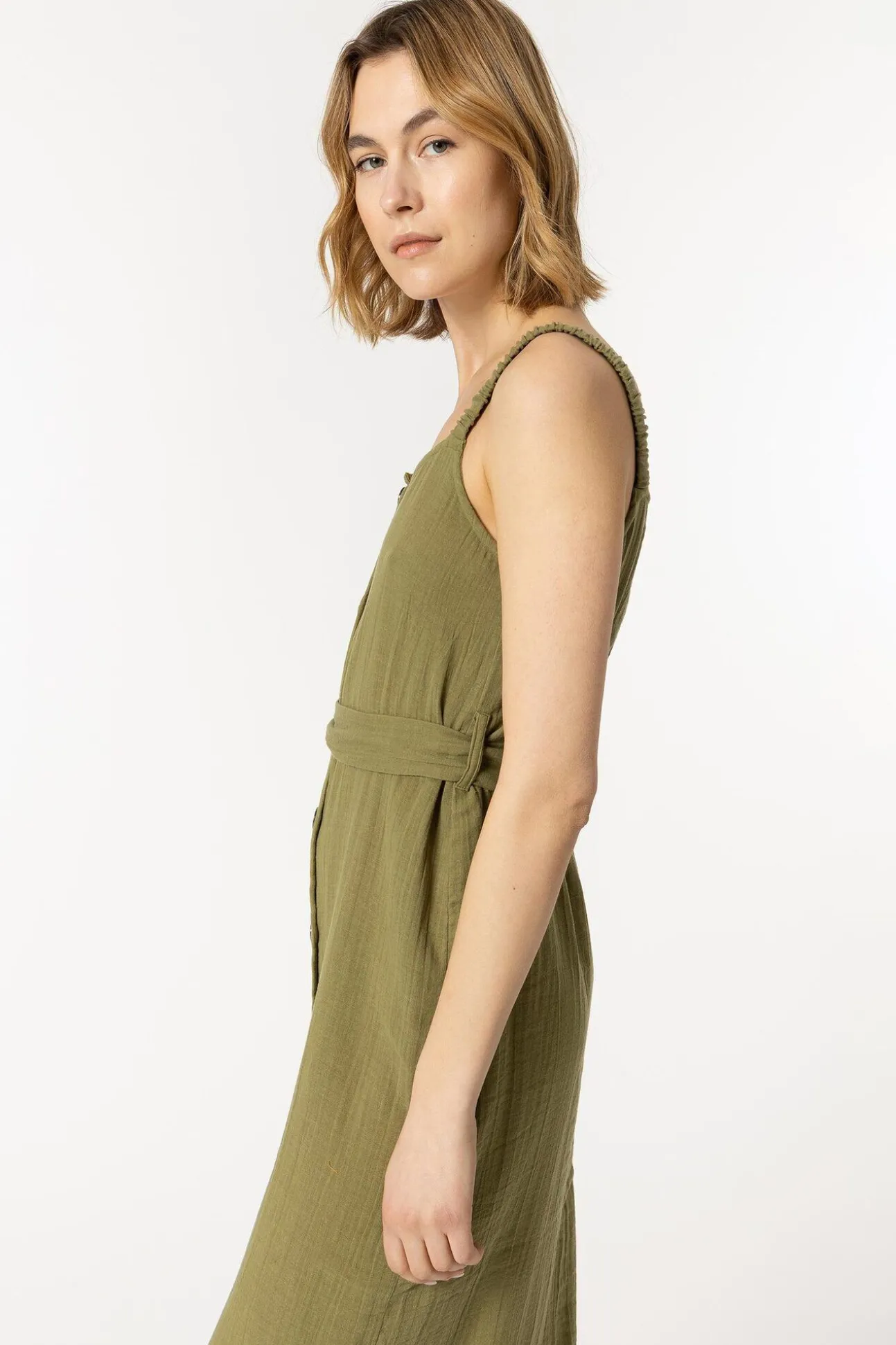 Vestido Rustico Con Cinturon