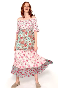 Vestido Tricolor De Manga Con Print