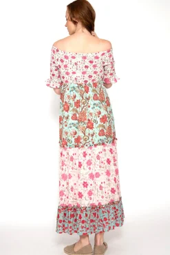 Vestido Tricolor De Manga Con Print
