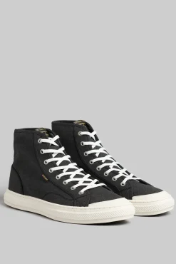 Zapatillas Deportivas De Cana Alta En Piel Vegana Vulcanizadas Con Logotipo Vintage Logo